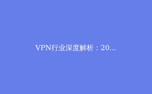 VPN行业深度解析：2024年隐私保护、跨境连接与安全上网新趋势 - 4
